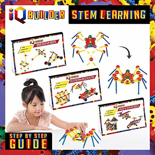 IQ Builder STEM learning guide with step-by-step instructions for beginner, intermediate, and advanced levels.