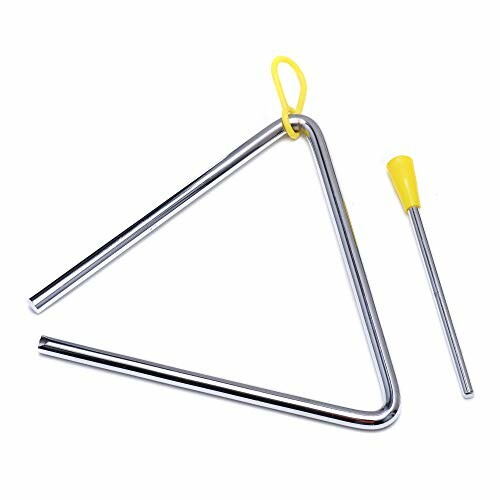 Metal triangle percussion instrument with beater.