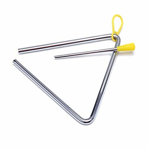 Metal triangle percussion instrument with beater.
